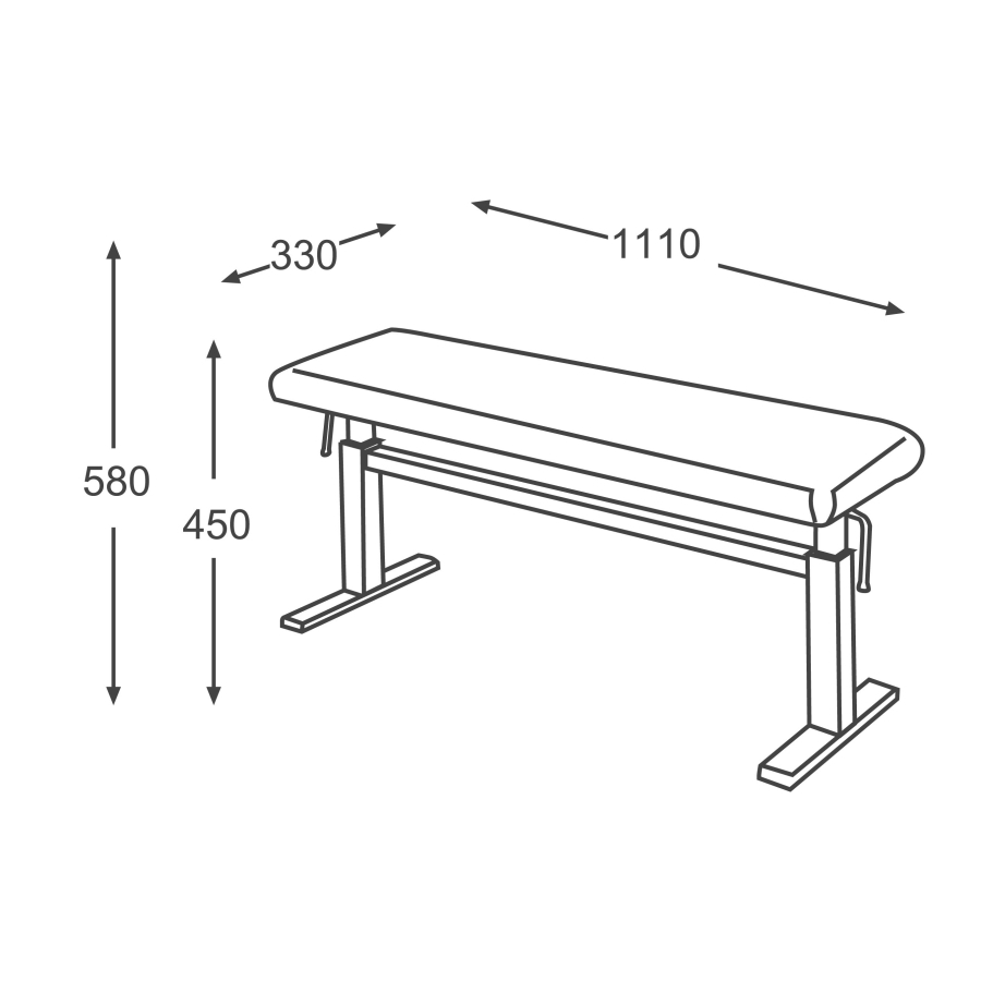 Dimensions de la banquette de piano BM-45HL